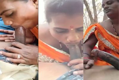 Village sex of a desi milf sucking her loverâ€™s BBC outdoors