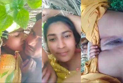 Outdoor porn of a village girl fucking on the farm