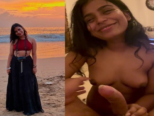 Condom dick sucking of a cute Mumbai slim girl