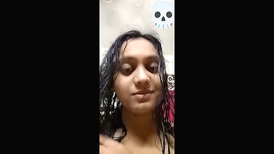 Cute Telgu Shy Gf Showing Hot Boobs Teasing For Bf On Vc 2